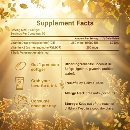 PUMPKIN SEED OIL Vitamin D3 + K2 Softgels
