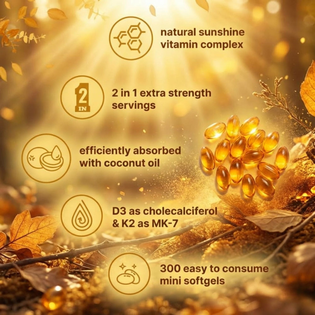 PUMPKIN SEED OIL Vitamin D3 + K2 Softgels