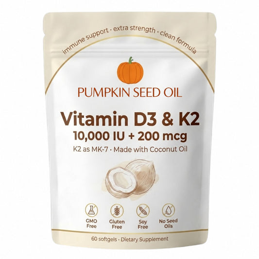 PUMPKIN SEED OIL — Vitamin D3 & K2, 60 softgels