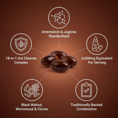 PUMPKIN SEED OIL Wormwood Black Walnut Cloves Softgels